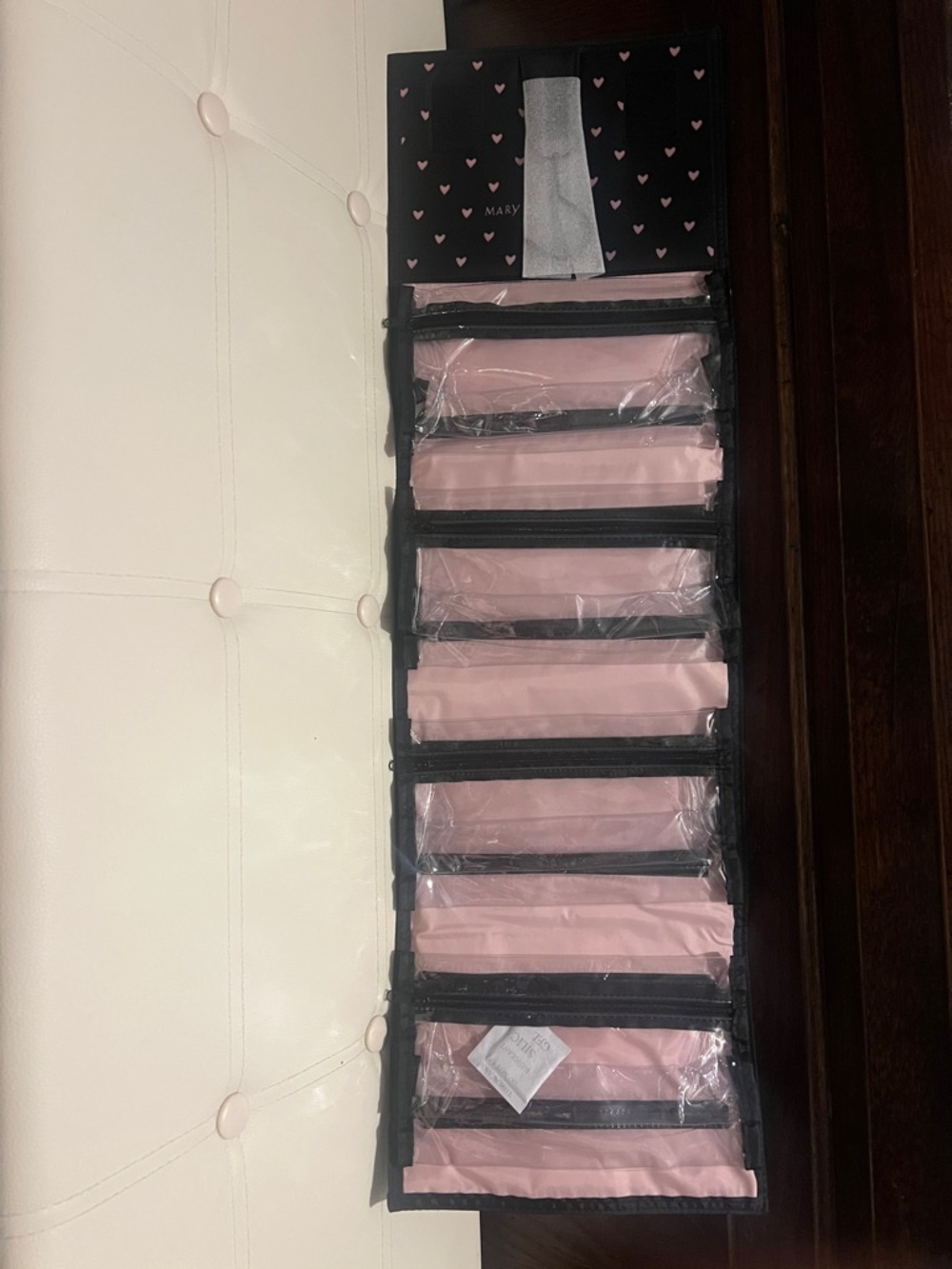 Mary Kay Pink and Black Travel Jewelry Roll Organizer